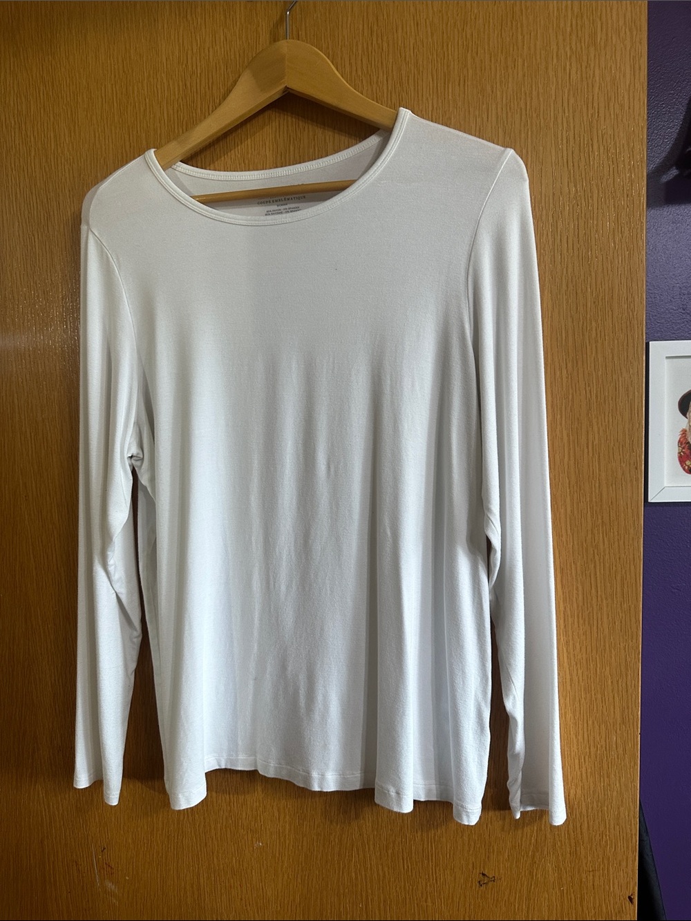 Lord & Taylor Off-White Long Sleeve Crew Neck Top